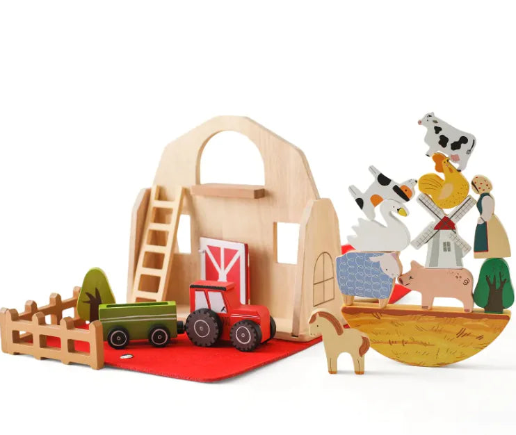 Montessori Barn-Themed Wooden Set