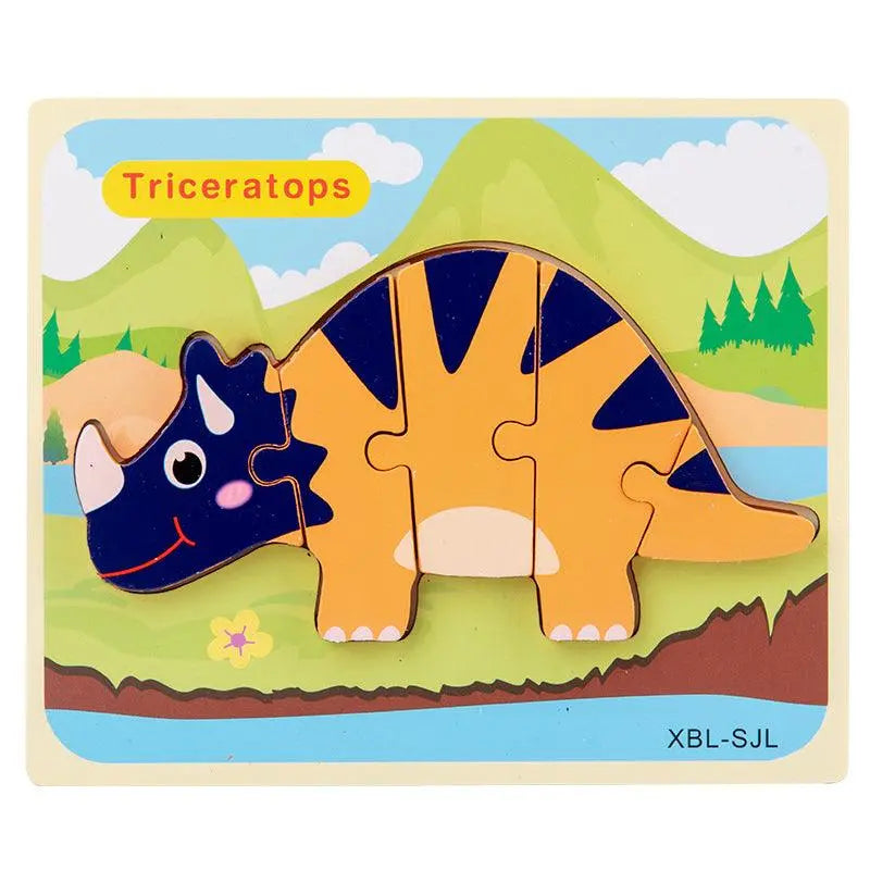 Wooden 3D Montessori Jurassic Puzzle